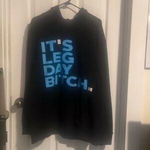 Grrrl Leg Day Black Hoodie size Amenah